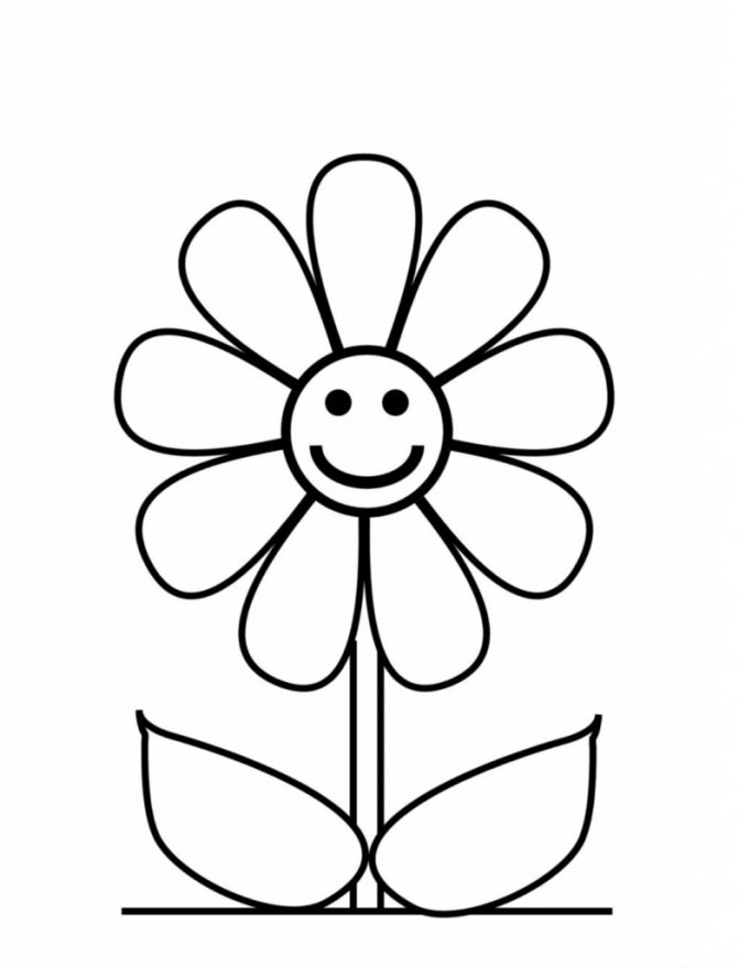 671x878 Coloring Pages Simple To Draw Flowers Drawing Easy Cute Flower