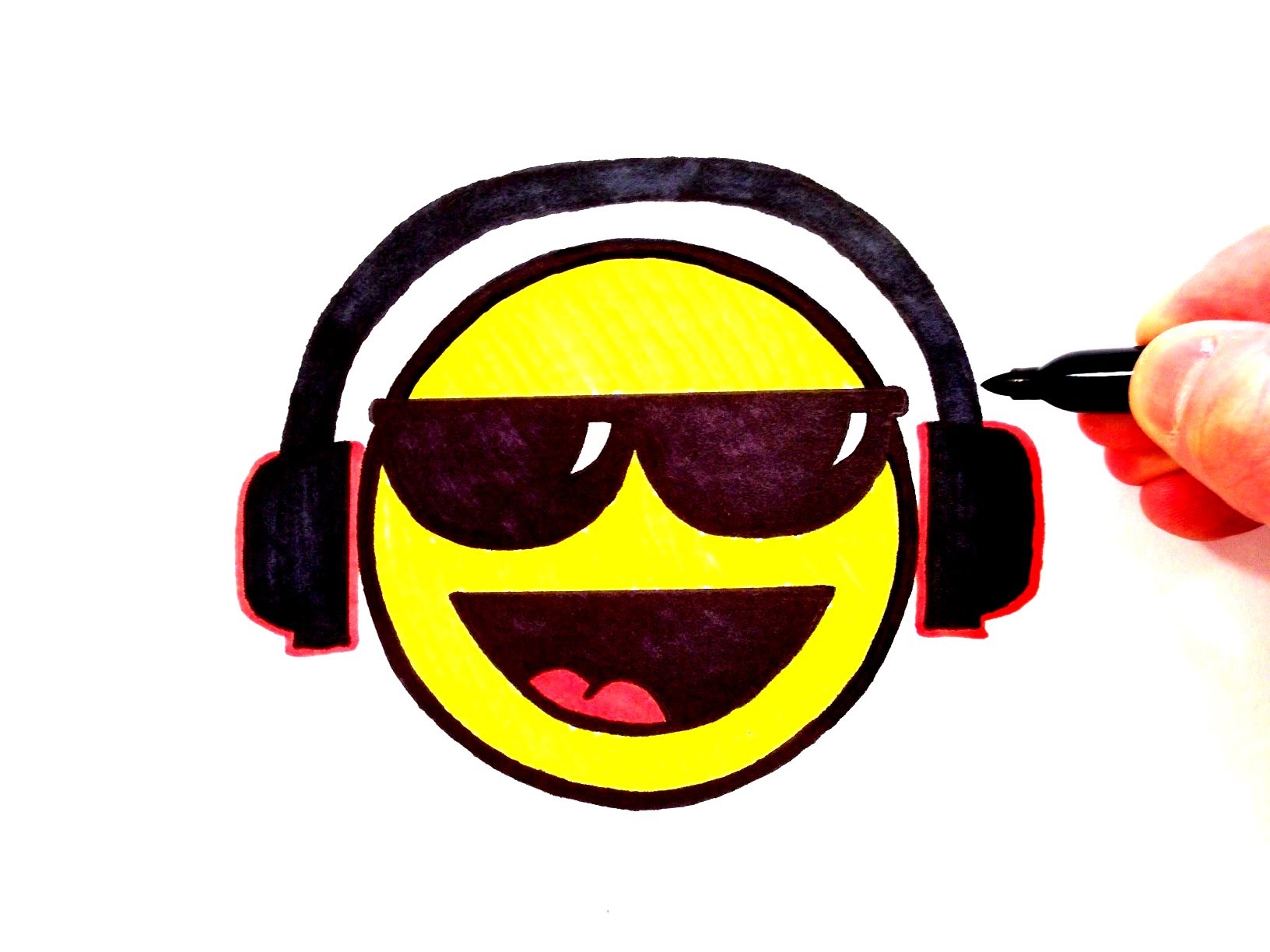 1632x1224 How To Draw A Cool Smiley Face With Sunglasses And Head Phones