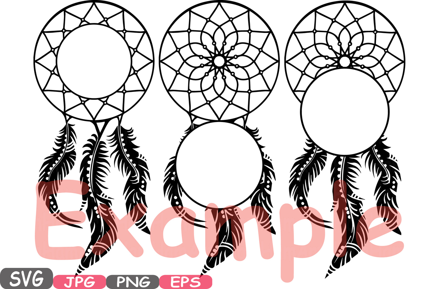 1400x931 Dream Catcher Circle Svg Monogram Silhouette Cutting Files Svg