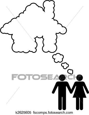 363x470 Clipart Of Dream House Couple Share Home Ownership Idea K2625605