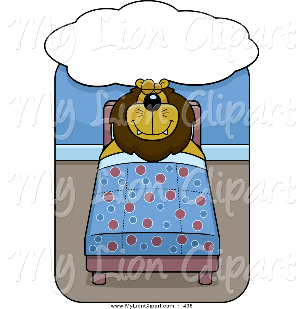 1024x1044 Clipart Of A Big Happy Lion Sleeping And Dreaming In A Bed By Cory