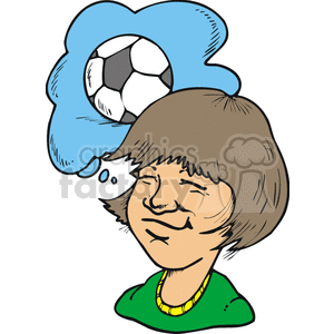 300x300 Royalty Free Girl Dreaming About Soccer Balls. 169793 Vector Clip