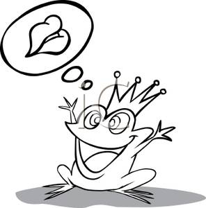 296x300 Art Image Coloring Page Of A Happy Frog Prince Dreaming Of A Kiss