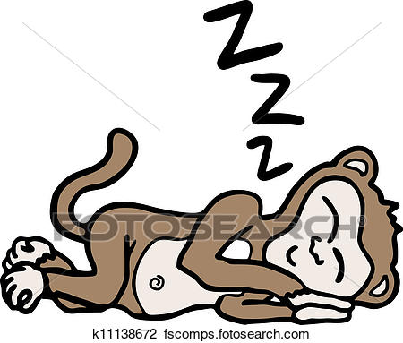 450x383 Clipart Of Monkey Dreams K11138672