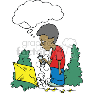 300x300 Royalty Free Young Boy Upset About His Tangled Kite 375077 Vector