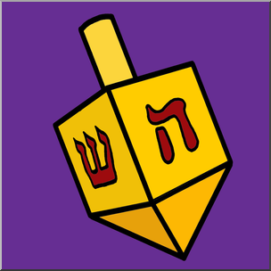 304x304 Clip Art Hanukkah Dreidel Color I Abcteach