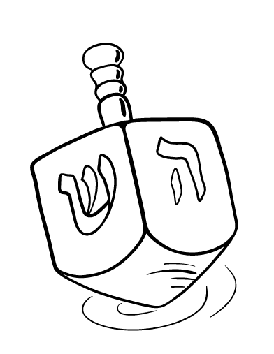 392x507 Printable Dreidel Coloring Page. Free Pdf Download