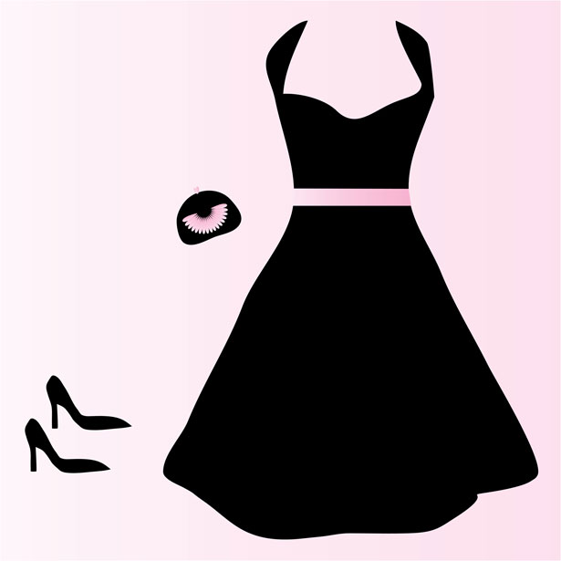 615x615 Black Dress Clip Art Free Stock Photo