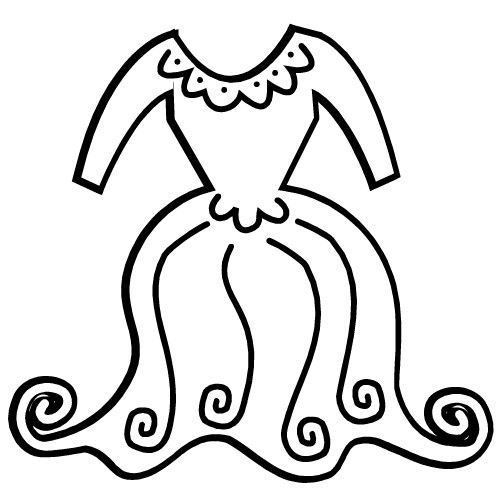 500x500 Dress Clip Art Black And White Clipart Panda