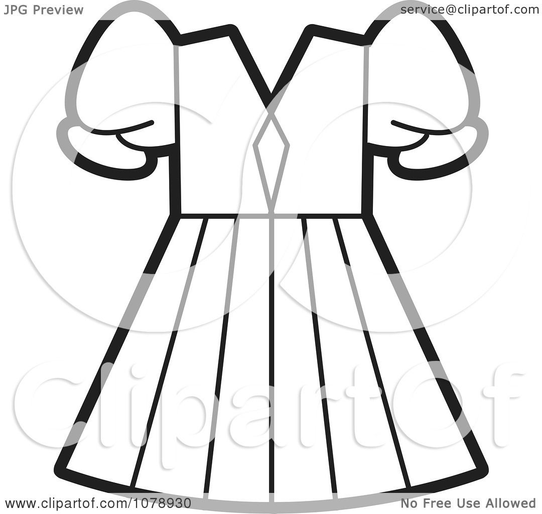 1080x1024 White Dress Clipart Color