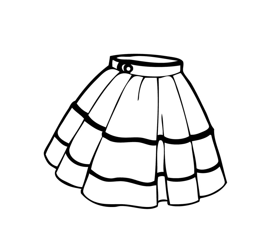 900x793 White Dress Clipart Coloring Page