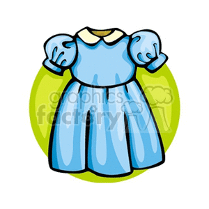 300x300 Royalty Free Blue Dress With A White Collar 137995 Vector Clip Art