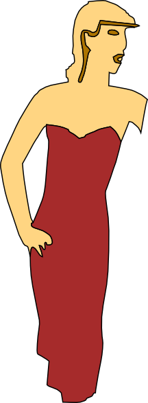 216x586 Cartoon Lady Wearing Fashion Dress Clip Art Free Vector 4vector