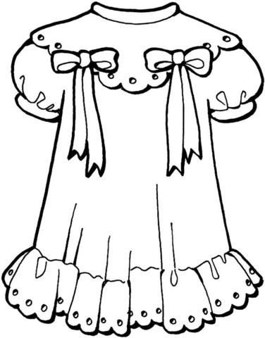 376x480 Girly Dress Coloring Page Free Printable Coloring Pages