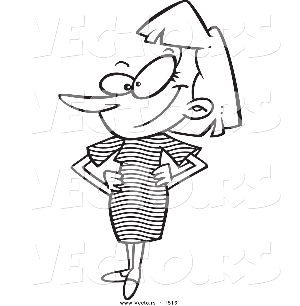 1024x1044 Vector Of A Cartoon Woman Showing Off Her New Dress