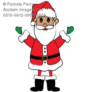 300x300 Clip Art Illustration Of A Kid Dressed Up Like Santa Claus