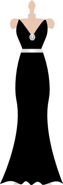 204x599 Black Dress Clipart Long Dress