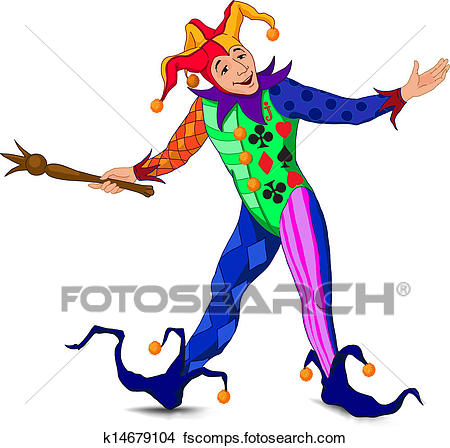 450x448 Clipart Of Jolly Joker In A Bright Dress K14679104