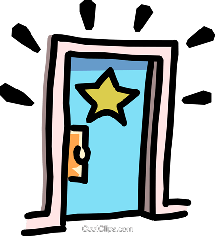 437x480 Stars Dressing Room Door Royalty Free Vector Clip Art Illustration