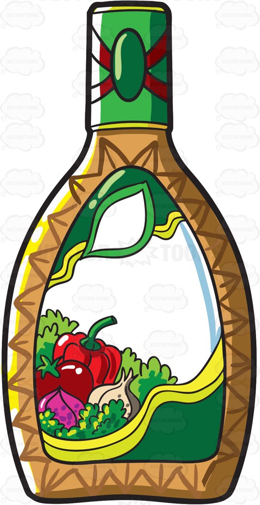 528x1024 A Bottle Of Salad Dressing Cartoon Clipart