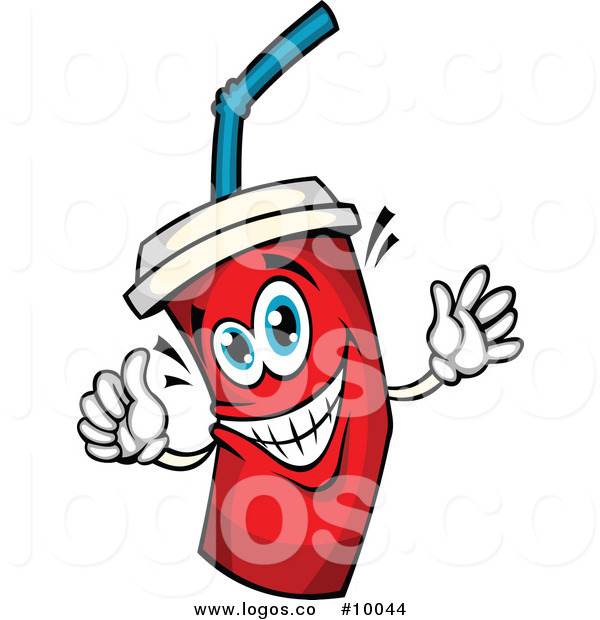 600x620 Royalty Free Vector Of A Happy Red Fountain Drink Cup Logo By