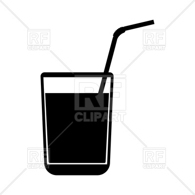 400x400 Juice Glass With Drinking Straw