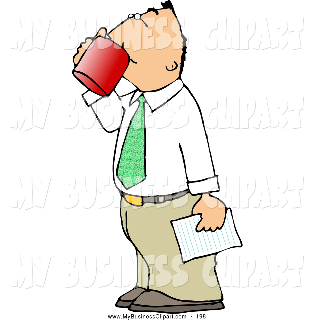 1024x1044 Cliprt Ofverage Businessman Holding Letternd Drinking