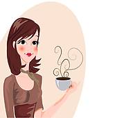 166x170 Drinking Coffee Clip Art