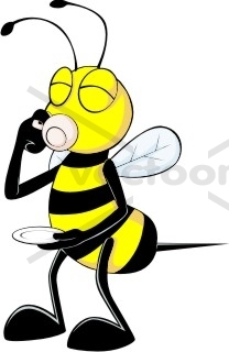 208x320 Bee Drinking Coffee