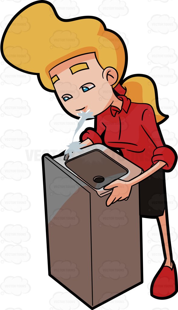 589x1024 A Woman Trying To Refresh Herself By Drinking Water From The Fountain