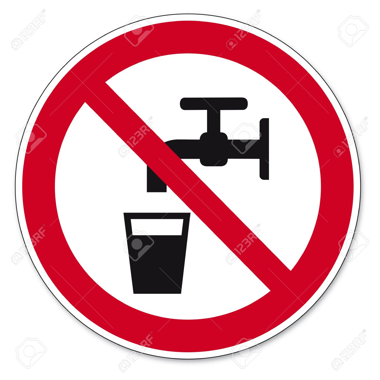 1300x1300 Prohibition Signs Bgv Icon Pictogram No Drinking Water Royalty