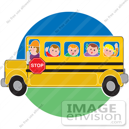 450x450 Clip Art Graphic Of A Bus Driver Taking School Kids To School