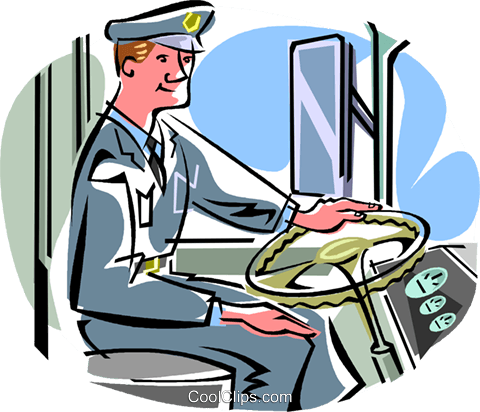 480x412 Bus Driver Royalty Free Vector Clip Art Illustration Vc009681