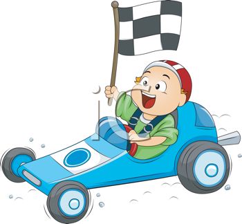 350x324 Royalty Free Cliprt Image Boy Driving Go Kart