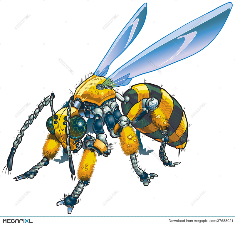 800x766 Robot Wasp Vector Clip Art Illustration Illustration 37688021