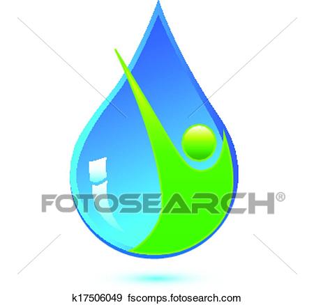 450x438 Clip Art Of Water Drop And Healthy Man Logo K17506049