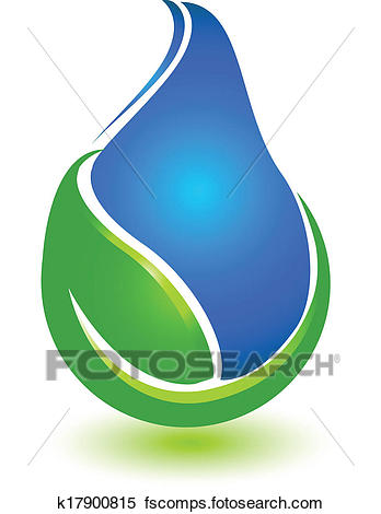 348x470 Clipart Of Leaf And Drop Water Logo K17900815