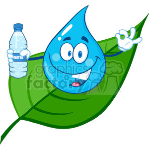300x300 Royalty Free 6240 Royalty Free Cliprt Smiling Water Drop On