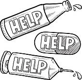 170x165 Clip Art Of Help With Drugs And Alcohol Sketch K12005797