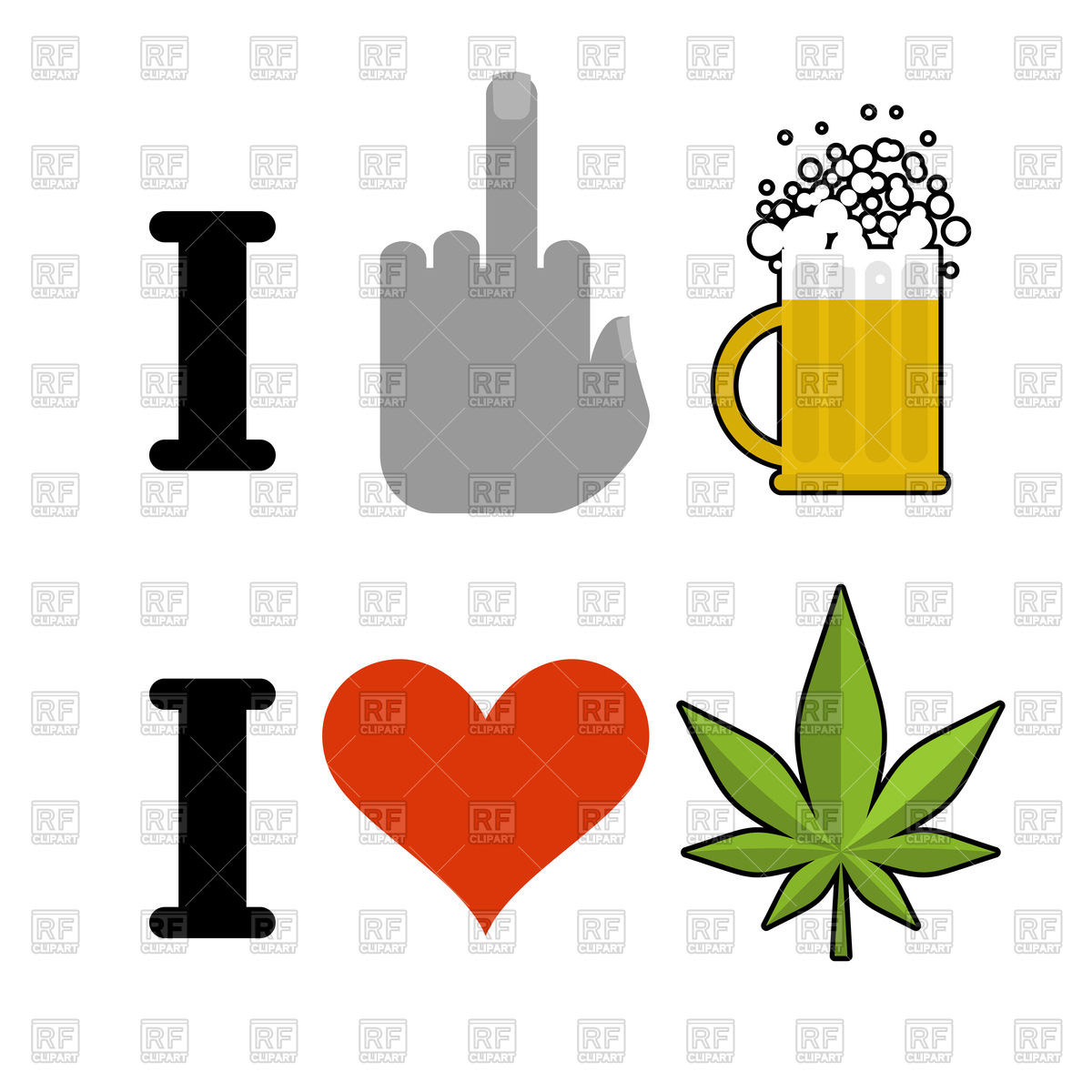 1200x1200 I Hate Alcohol, I Like Drugs Royalty Free Vector Clip Art Image