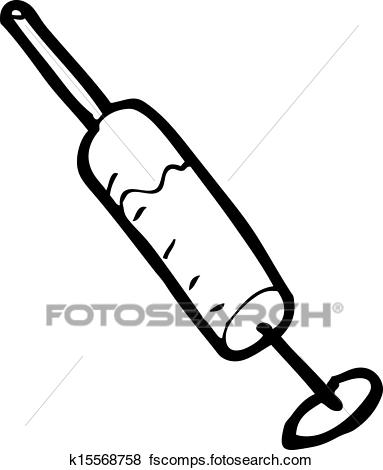 383x470 Clip Art Of Cartoon Drugs Syringe K15568758