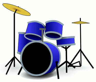 375x322 Blue Clipart Drum Set