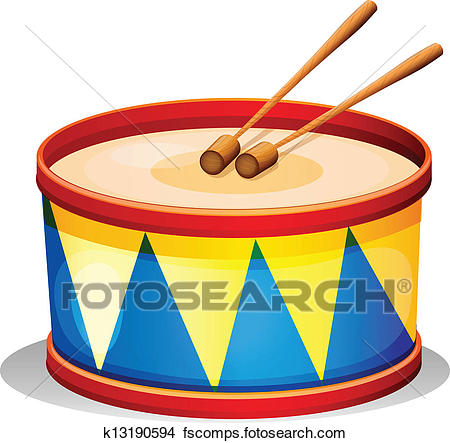 450x443 Clipart Of A Big Toy Drum K13190594
