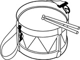 160x120 Drum Black And White Clipart