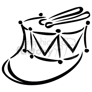 300x300 Royalty Free A Black And White Drum With A Harness And Drumsticks
