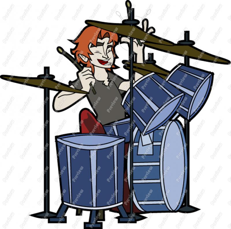 800x792 Man Playing Drum Set Character Clip Art