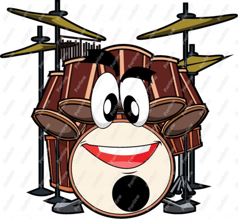 800x736 Drum Set Character Clip Art