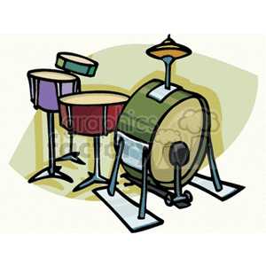 300x300 Royalty Free Drums Set 150472 Vector Clip Art Image