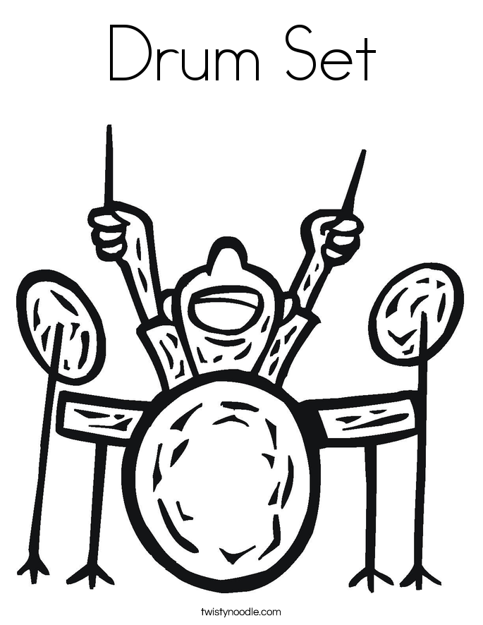 685x886 Drum Set Coloring Page