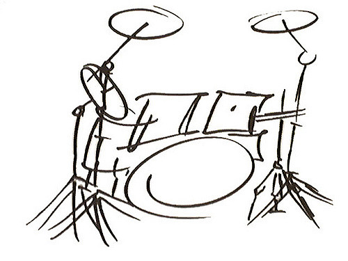500x375 Drumset Drawing Lil' Drummer Boy